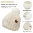 thumbnail image 5 of FZ FANTASTIC ZONE Womens Winter Beanie Hats Scarf Neck Warmer Touchscreen Gloves Set Warm Fleece Lined Chenille Knit Skull Caps Beige, 5 of 7