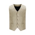 thumbnail image 6 of Pejock Men's Suede Vest with Metal Buttons, Lightweight Polyester Waistcoat for Formal, Casual and Office Wear, Long Sleeve Blazer Style Jacket, 6 of 7