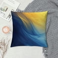 thumbnail image 2 of Acheng Short Plush Pillowcase 1 Piece Gold and Blue Abstract Art White, 2 of 5