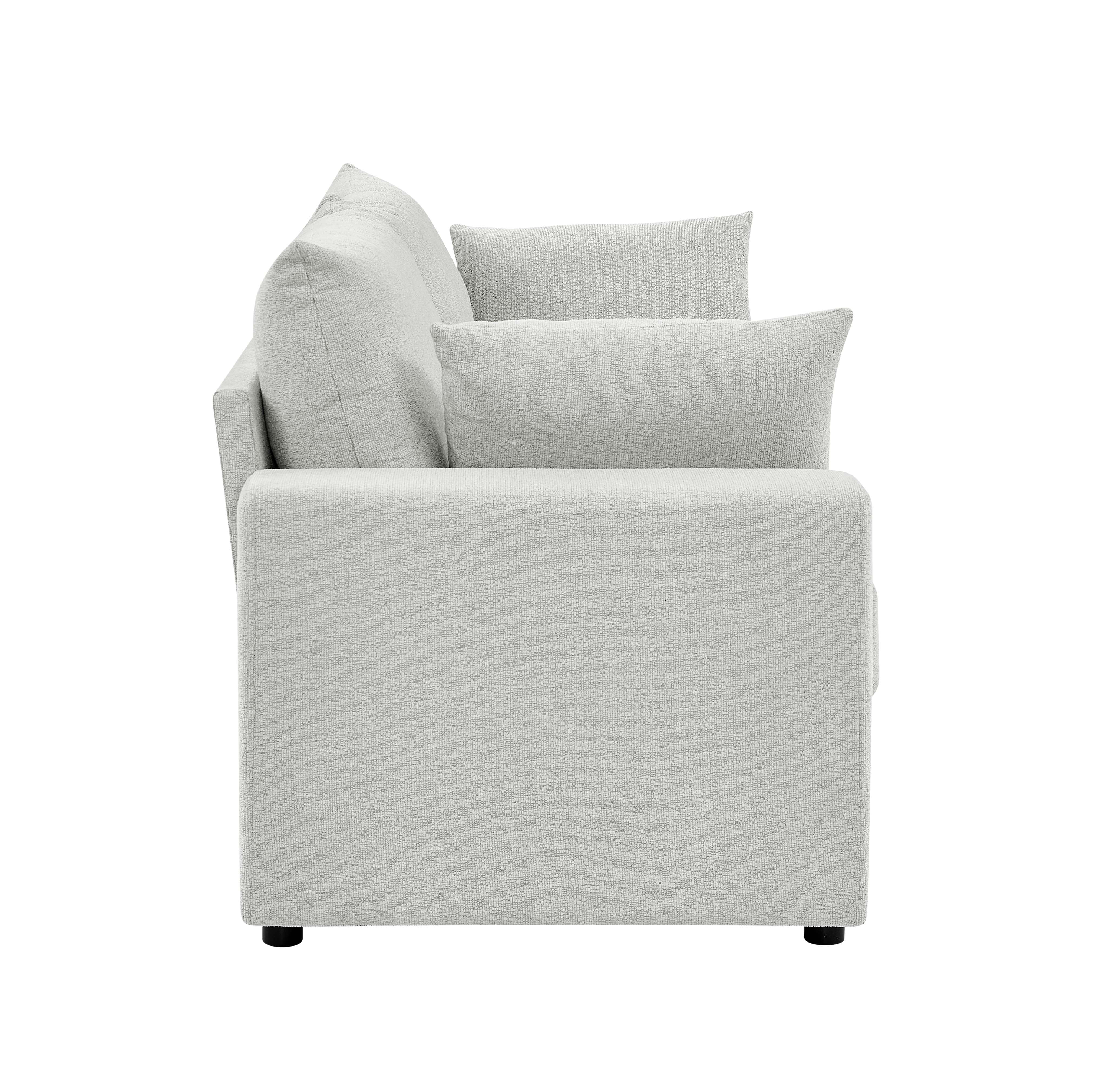 AENKYO 78" Modern Upholstered Sectional Sofa, Loveseat Couch with Deep Cushions and Pillows for Living Room，Beige
