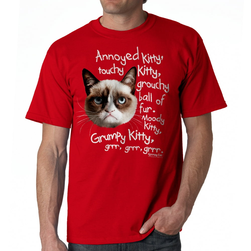 Grumpy Cat - Grumpy Cat Grrr Photo Men's Red T-shirt NEW Sizes S-2XL ...