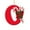 Red O, variant on SLYNSHome Christmas Letter D Tags with Wreath Ornament, 1-Count, 1-Inch