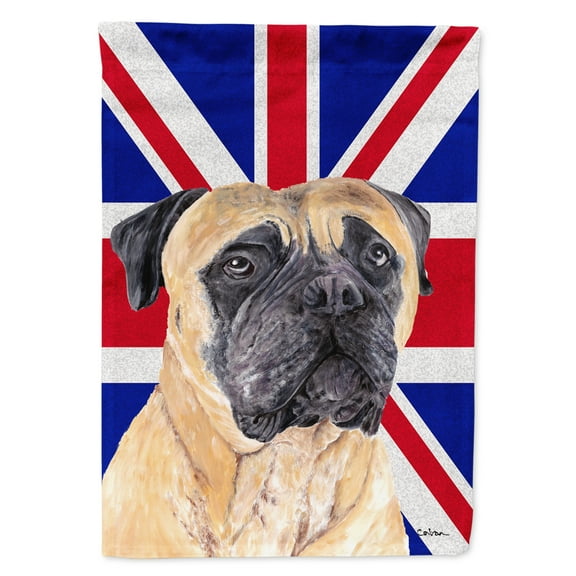 Mastiff with English Union Jack British Flag House Flag