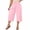 Pink, variant on Maean Womens Plus Size Pants Elastic High Waist Wide Leg Baggy Solid Color Lounge Capri Pant L-5XL