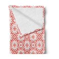 thumbnail image 2 of Coral Soft Flannel Fleece Throw Blanket, Geometric Art Deco Pattern with Lacing Shapes 30s Style Vintage Motifs, Cozy Plush for Indoor and Outdoor Use, 70" x 90", Coral Pale Coral White, by Ambesonne, 2 of 5