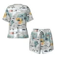thumbnail image 2 of Yiaed The World Map with Cartoon Animals Print Short Sleeve Pajama Sets for Women Casual Crew Neck 2 Piece Lounge Sets Women's Short-Sleeved Pajama-X-Large, 2 of 5