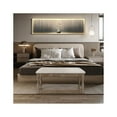 thumbnail image 4 of LuxenHome Upholstered Beige Linen Entryway and Bedroom Bench, 4 of 9