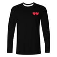 thumbnail image 4 of Ceisia Men Casual Fashion Printing Pullover T-Shirt Long Gift Sleeve Round-Neck Valentine's Day Tops, 4 of 5
