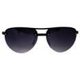 thumbnail image 2 of AlterImage Amelia Fashion Retro Sunglasses for Women Semi-Rimless Aviator Black Frame w/ Gradient Smoke Lenses, 2 of 7