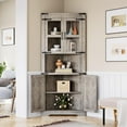 thumbnail image 4 of Huloretions Tall Corner Cabinet with Doors and Shelves,Freestanding Corner Storage Cabinet Farmhouse Corner Cabinet,Bathroom Cabinet with Storage for Living Room Kitchen, 4 of 7