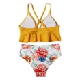 thumbnail image 2 of Bullpiano Toddler Girls Swimsuits Two-Pieces Bathing Suits Padded Ruffled Top And Floral Bottoms Quick Dry Swimwear Kids Sunsuit Tankini Suit 7-11T, 2 of 8