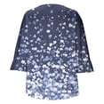 thumbnail image 3 of Fmbrln Womens Ruffle 3/4 Sleeve Blouse Fashion Crew Neck Front Pleated Tops Casual Loose Floral Print T-Shirts Multicolor S, 3 of 5