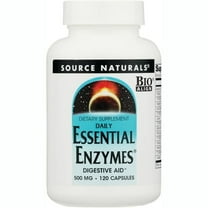 Source Naturals Essential Enzymes 500mg Bio-Aligned Multiple Supplement Herbal Defense For Digestion, Gas & Constipation Relief - Strong Immune System Support* - 120 Capsules