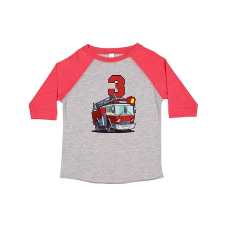 Inktastic 3rd Birthday Fire Truck Boys or Girls Toddler T-Shirt