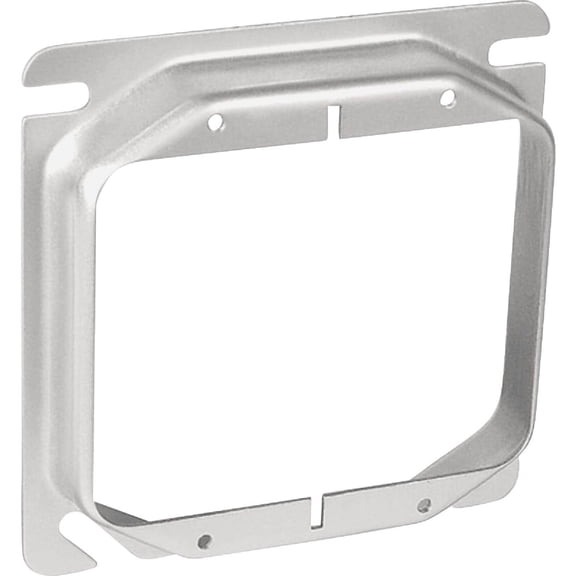 RACO Cover Square 4 Inch Raised 2 Device - Electrical Box Cover - Silver