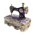 thumbnail image 3 of Máquina de almacenamiento de joyas Máquina de coser Figurina Aleación Atinguidad de la casa Caja del tesoro del tesoro para la estantería de la sala Púrpura, 3 of 10