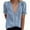 Blue, variant on YOUSNH Top Short Lace Solid Sleeve V Neck Fashion Color Casual Women T Shirt Women's Blouse Womens Tops Beige XXXL
