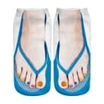 thumbnail image 6 of Flip Flops Socks, Women Funny 3D Printed Flip Flop Design Socks Look Like Shoe Sandal Novelty Ankle Crew Socks Gift Y0U3, 6 of 9