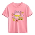 thumbnail image 2 of Piuwrlz Girl Graphic Shirts Tops Girls Short T-Shirts Sleeve Cotton Pullover Pink Size 5 Years, 2 of 10