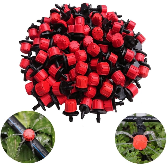 100 goteros de riego ajustables, sistema de microaspersor de riego por goteo para jardín doméstico y patio