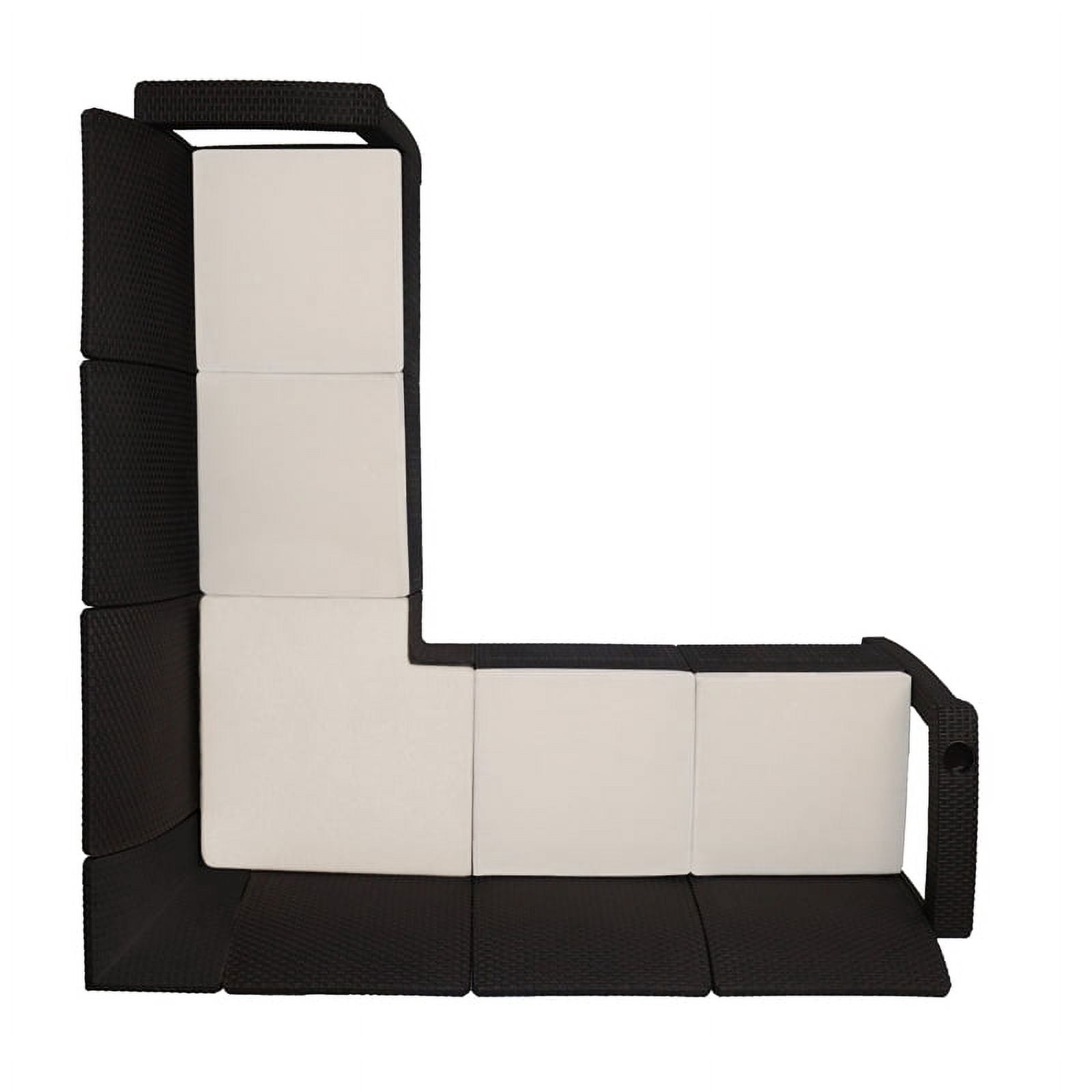 MQ Ferrara Stay L-Shaped Outdoor Sofa Patio Conversation Set, Espresso