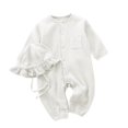 thumbnail image 3 of Riecok 0 to 3 Month Baby Girl Clothes Newborn Baby Girl Boy Outfit Round Neck Long Sleeve Easy to Put on and Take Off Cute Patterns Loose Print White 12 Months, 3 of 8