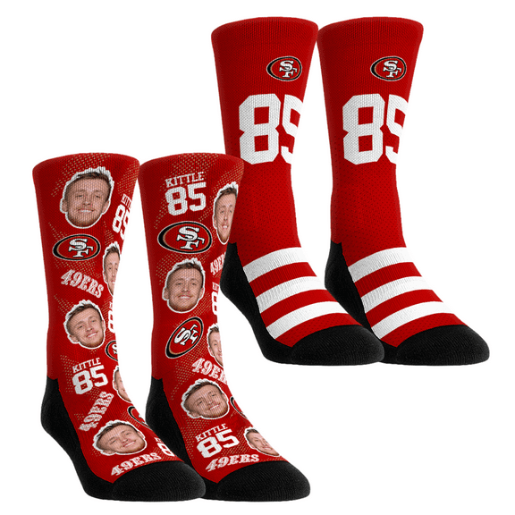 Unisex Rock Em Socks George Kittle San Francisco 49ers Player Football Guy Two-Pack Crew Sock Set