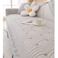thumbnail image 4 of Zhuge Cotton Quilted Embroidery Sectional Couch Cover Furniture Protector Cover-35.4*70.8inch,Grey, 4 of 5