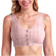 thumbnail image 2 of Vhkiploz Plus Size Mastectomy Bras for Older Women's Suppotive Gathering Post-Surgery Bras Solid Front Closure Daily Underwears, 2 of 10