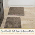 thumbnail image 2 of ComfiTime 2-Piece Bathroom Rug Set - 20*24 & 20*24 2000GSM Thick Slip-Resistant Chenille Bath Mat for Tub, Shower & Bathroom Floor, Machine Washable, Ultra Absorbent, Small or Long, Camel, 2 of 9