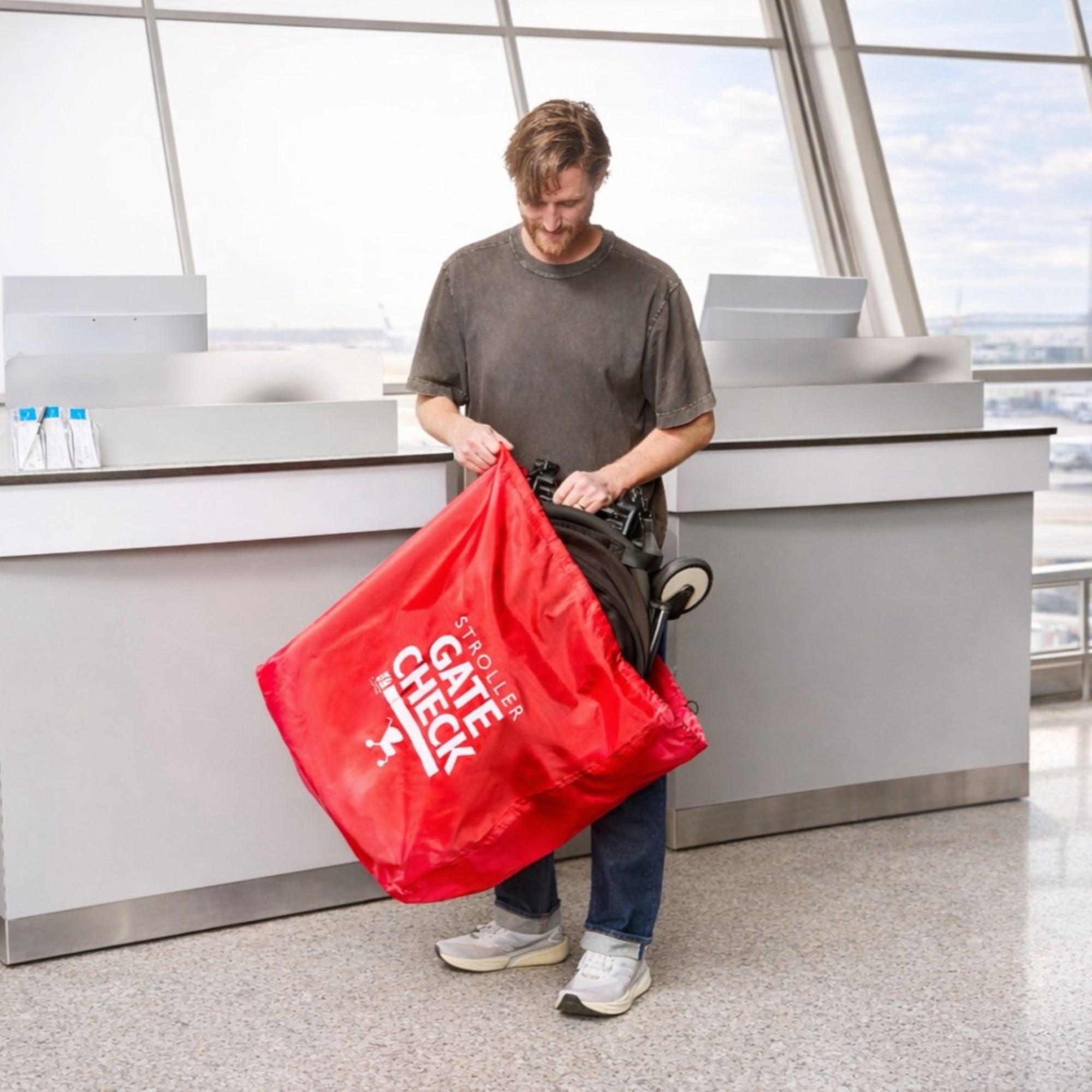 J.L. Childress Gate Check Travel Bag for Compact-Fold Strollers - For Airplane Travel, Flying Essential