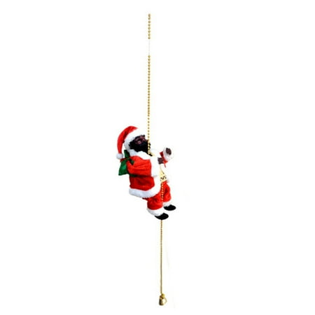 

Electric Santa Claus Climbing Rope Ladder Decoration Unique Christmas Party Pendant for Christmas Party Gifts Black A