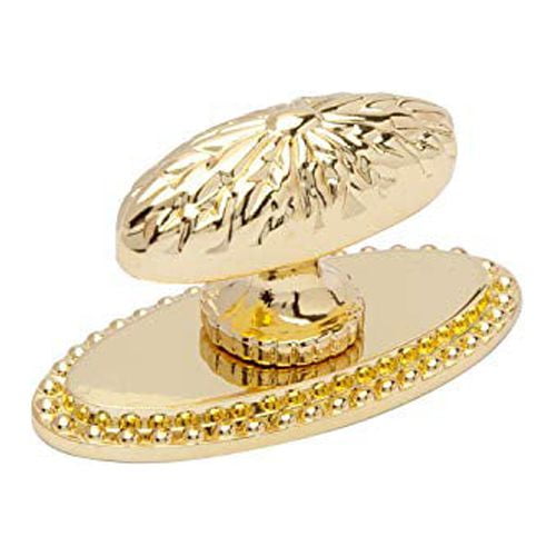 Utopia Alley 10pcs Megan Cabinet Ring Pull Knob - Decorative Cabinet Drop Pull Knobs for Cabinets and Drawers - Vintage Cabinet Hardware with Hand Finished Polished Gold - Metal Drawer Pull Knobs 1.9"