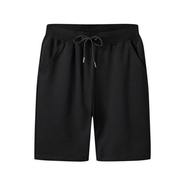 Admvng Mens Shorts Solid Color Summer Drawstring Outer Thin Casual Loose Five Quarter Shorts L-4XL