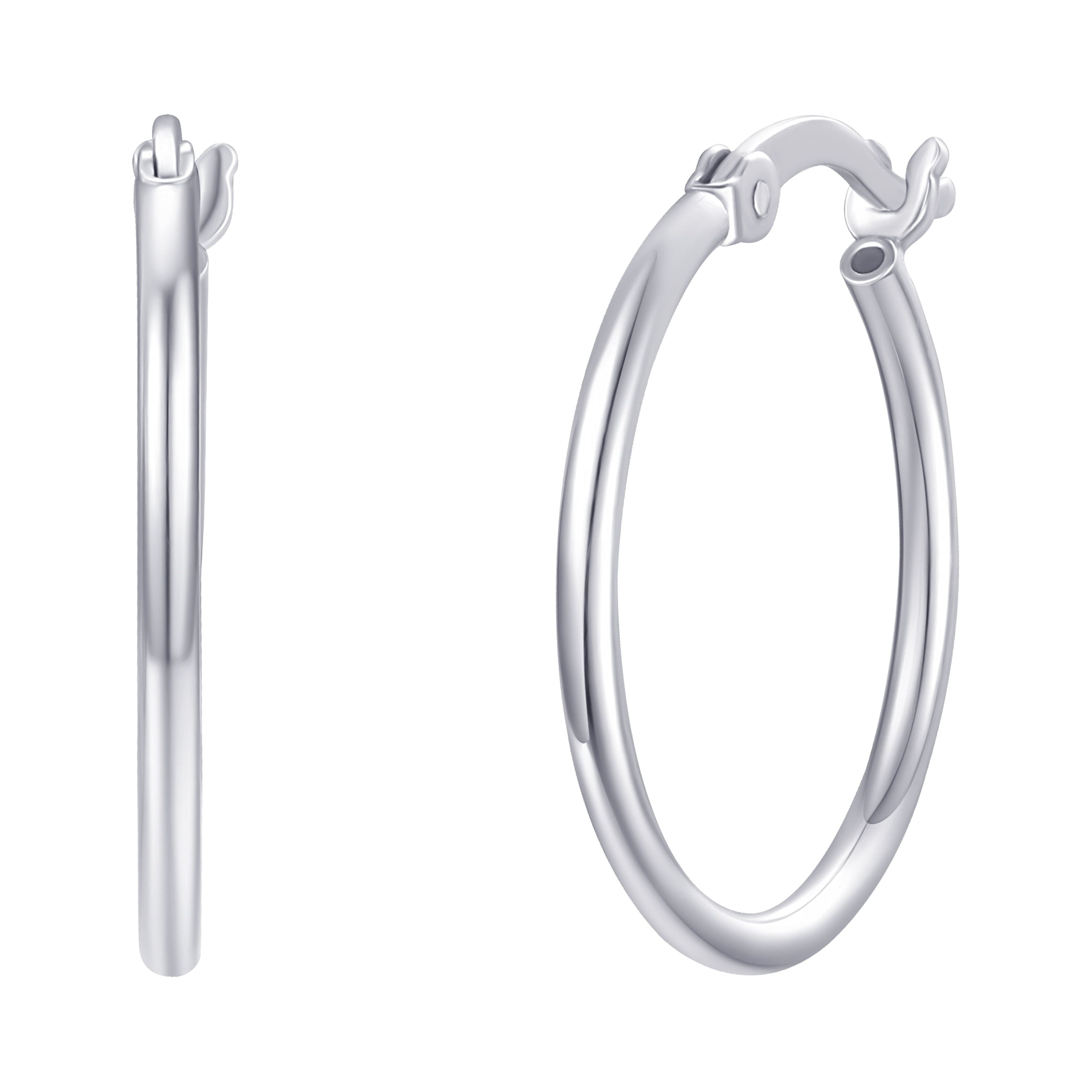 Brilliance Fine Jewelry 3 Tone Hoop Earring Set in 14K Rose Gold/Gold Plated Sterling Silver 20MM