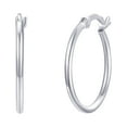 thumbnail image 4 of Brilliance Fine Jewelry 3 Tone Hoop Earring Set in 14K Rose Gold/Gold Plated Sterling Silver 20MM, 4 of 9