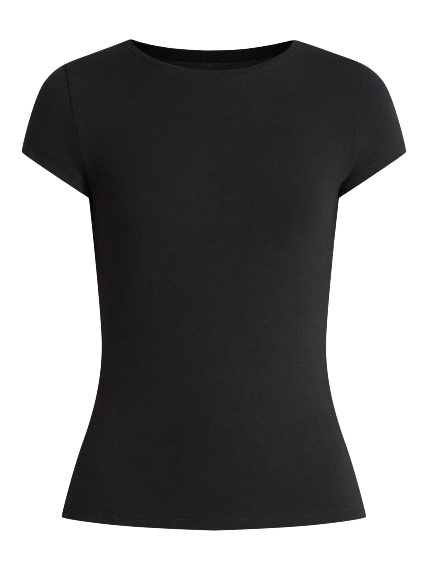 No Boundaries Crew Neck Tee with Short Sleeves, 1 or 3-Pack, Women’s Sizes XXS-XXL
