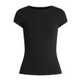 thumbnail image 6 of No Boundaries Crew Neck Tee with Short Sleeves, 1 or 3-Pack, Women’s Sizes XXS-XXL, 6 of 8