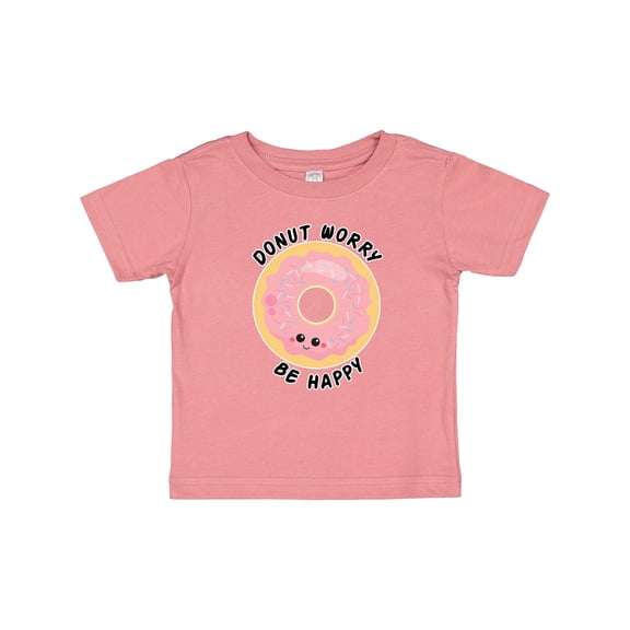 Inktastic Donut Worry Be Happy Pink Sprinkle Donut` Boys or Girls Baby T-Shirt