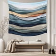 thumbnail image 5 of Summer Coastal Tapestry for Bedroom Wall Hanging Tapestry, Modern Abstract Watercolor Wave Ceiling Backdrop Tapestries Poster Blanket Wall Decor for Teens Room Living Room Dorm 51" x 59", 5 of 8