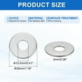 thumbnail image 2 of 10 Pcs M10.5 304 Stainless Steel Flat Washers 10.5mm ID 30mm OD 2mm Thick, Silver, 2 of 6
