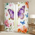 thumbnail image 2 of Castle Fairy Flying Butterlies Blackout Curtains Set of 2 (52x84 Each),Watercolor Flowers Window Curtains,Bling Gloden Glitter Curtains and Drapes,Lightweight Room Decor, 2 of 6