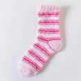 thumbnail image 4 of Delayuji Fuzzy Socks Women Thick Plush Non Slip Gripper Slipper Socks Stretch US 5-9 Heart Stripe Print Winter Indoor Sleep Lounge Warm Gift Thermal Socks, 4 of 4