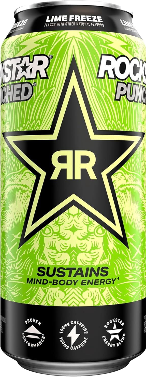 Rockstar Energy Drink Punched, 4 Flavor Variety Pack, 16oz Cans (16 Pack)