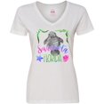 thumbnail image 3 of Inktastic Sarasota Florida Cute Swimming Manatee Women's V-Neck T-Shirt, 3 of 5