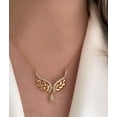 thumbnail image 3 of 1CT Simulated Diamond 925 Silver Women's Wings Pendant 14k Yellow Gold Plated, 3 of 4