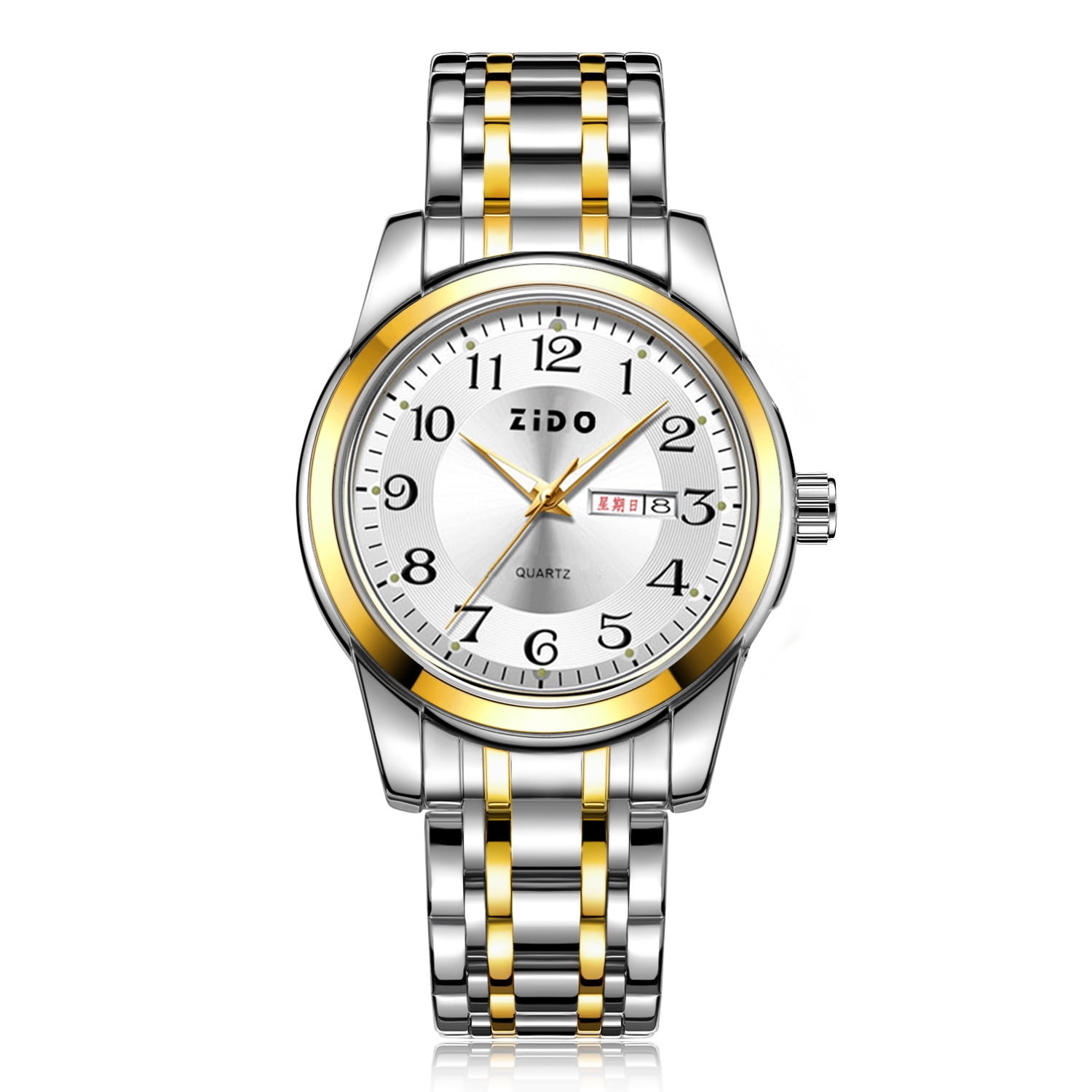 Men's quartz watch, suitable for middle-aged and elderly men, large numbers, high-end fashion business watch, versatile quartz luminous men's wristwatch