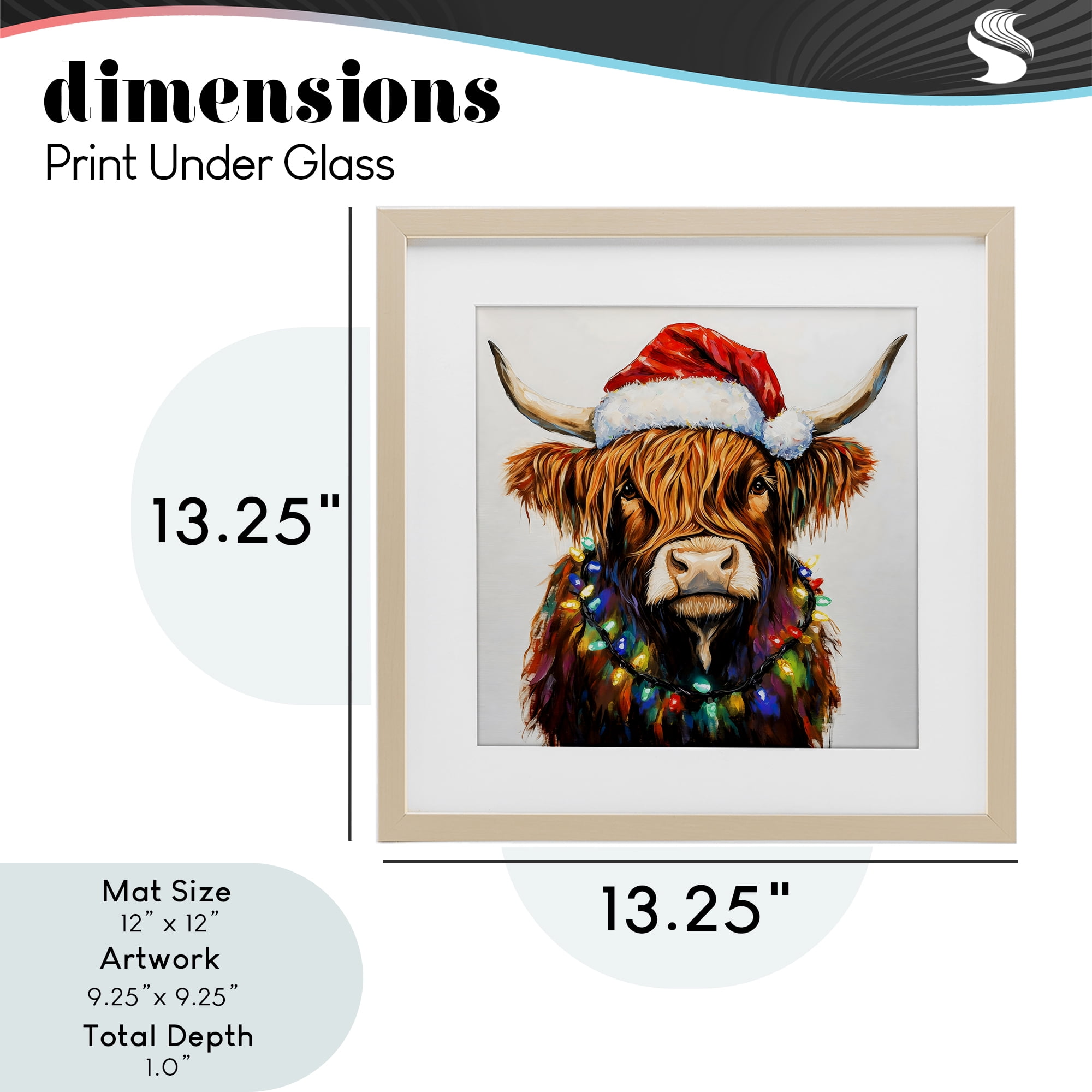 Holiday Lights Bedecked Highland Birch Framed Print Under Glass, design by Petal Prints Design