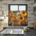 thumbnail image 6 of Coolnut 36 Inch Length Kitchen Curtains Sunflowers 2 Panels Half Window Sheer Curtains Rod Pocket Farmhouse Short Drapes for Bathroom Cafe Basement Home Decor, 6 of 7