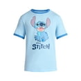 thumbnail image 5 of Disney Men's Stitch Blue Ringer Tee with Short Sleeves, Sizes S-2XL, 5 of 5
